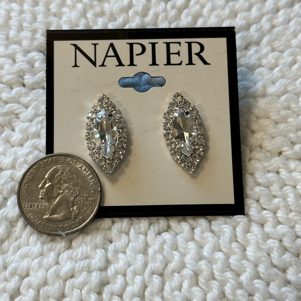 Napier Rhinestone earrings - Picture 3 of 3